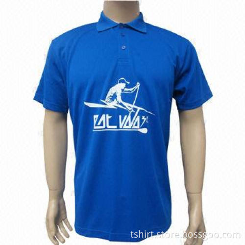 Men's/women's polo deep blue shirt, made of polyester